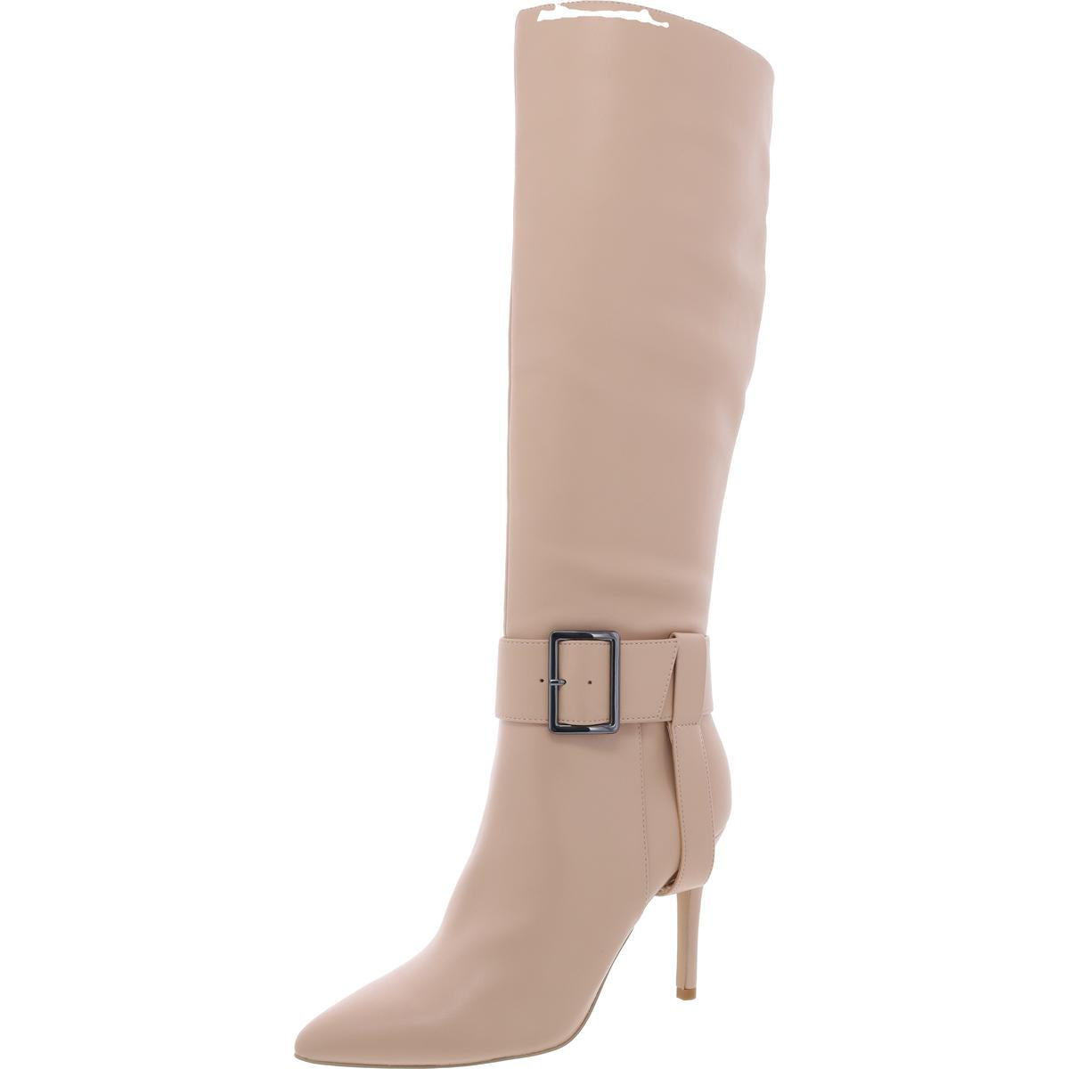 Aiyda kniehohe Stiefel – Kunstleder, Schnalle