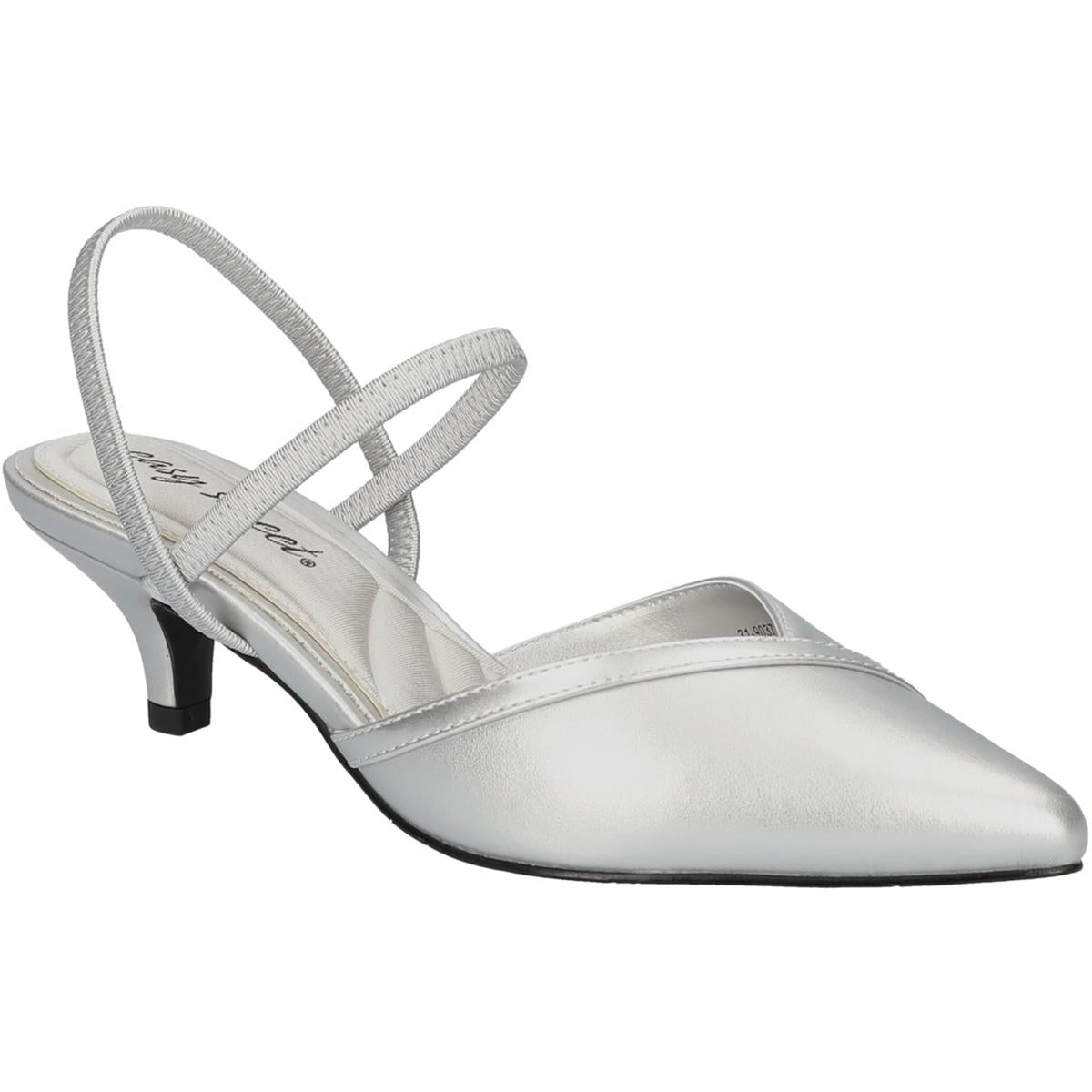 Riemchen-Absatzschuhe aus Kunstleder mit kleinem Absatz
