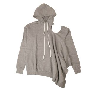 Unravel Project Kapuzen-Sweatshirt-Kleid in Grau