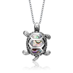 7733301444668 Halskette mit Anhänger – weißvergoldet, Sterlingsilber, Abalone