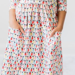 Merry Bright Kleid mit schwingendem Rock – Taschen