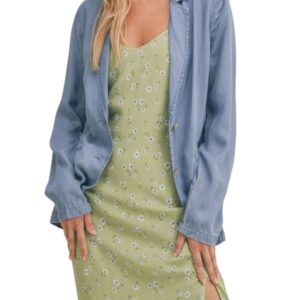 Valley Girl Blazer in Chambray – 7732456489020