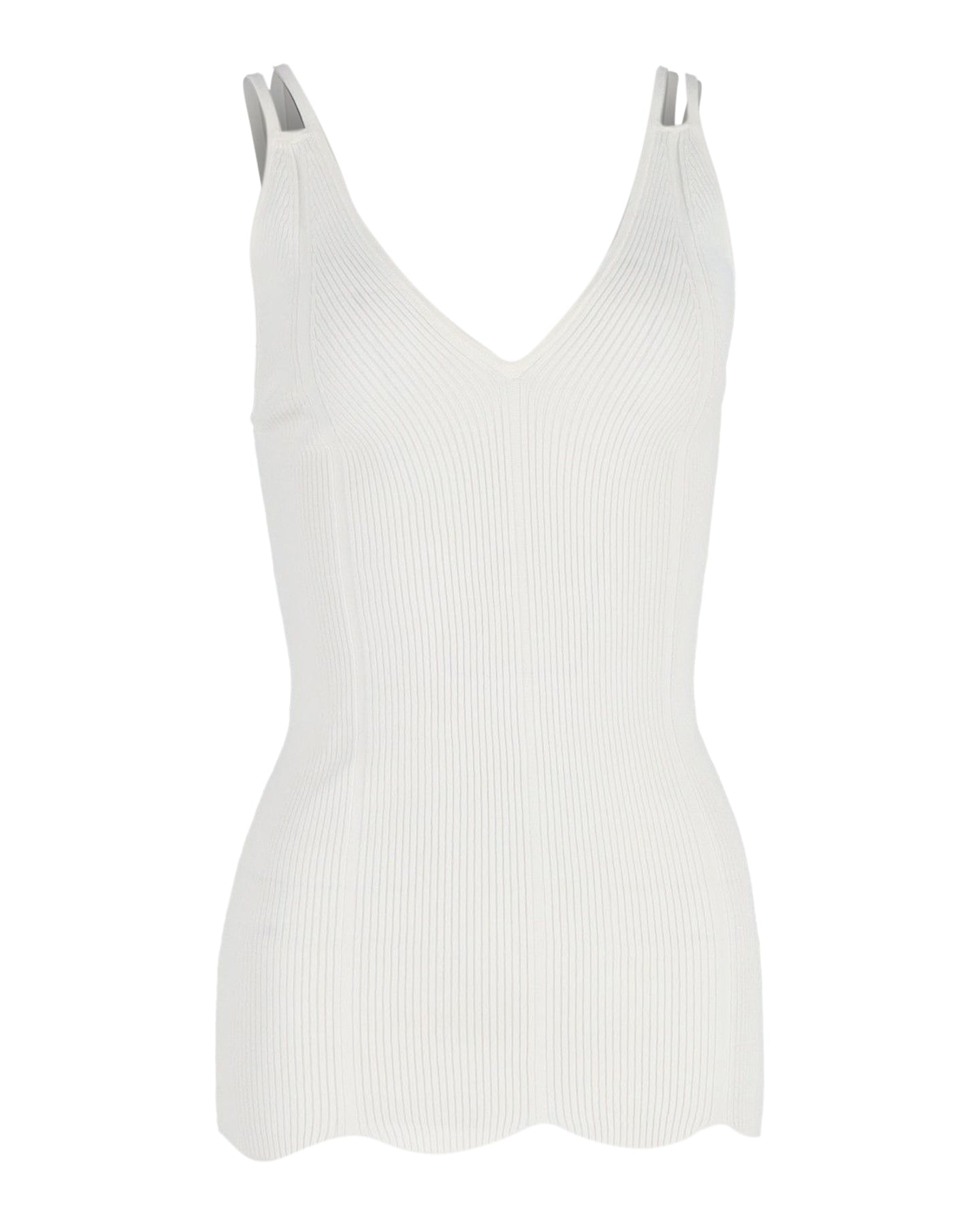 Sandro Top – gestrickt, ärmellos, Weiß, Baumwolle, 7748633919548