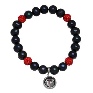 Atlanta Falcons elastisches Armband mit Perlen und Kristallen in Schwarz-Rot – 7732433485884