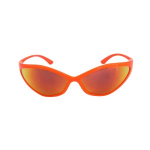 Balenciaga ovale 90er-Jahre-Sonnenbrille aus orangefarbenem Nylon – 7733834022972
