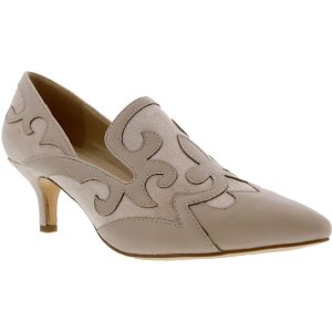 Bengal Loafer mit Absatz – spitze Zehenpartie, Velourslederimitat