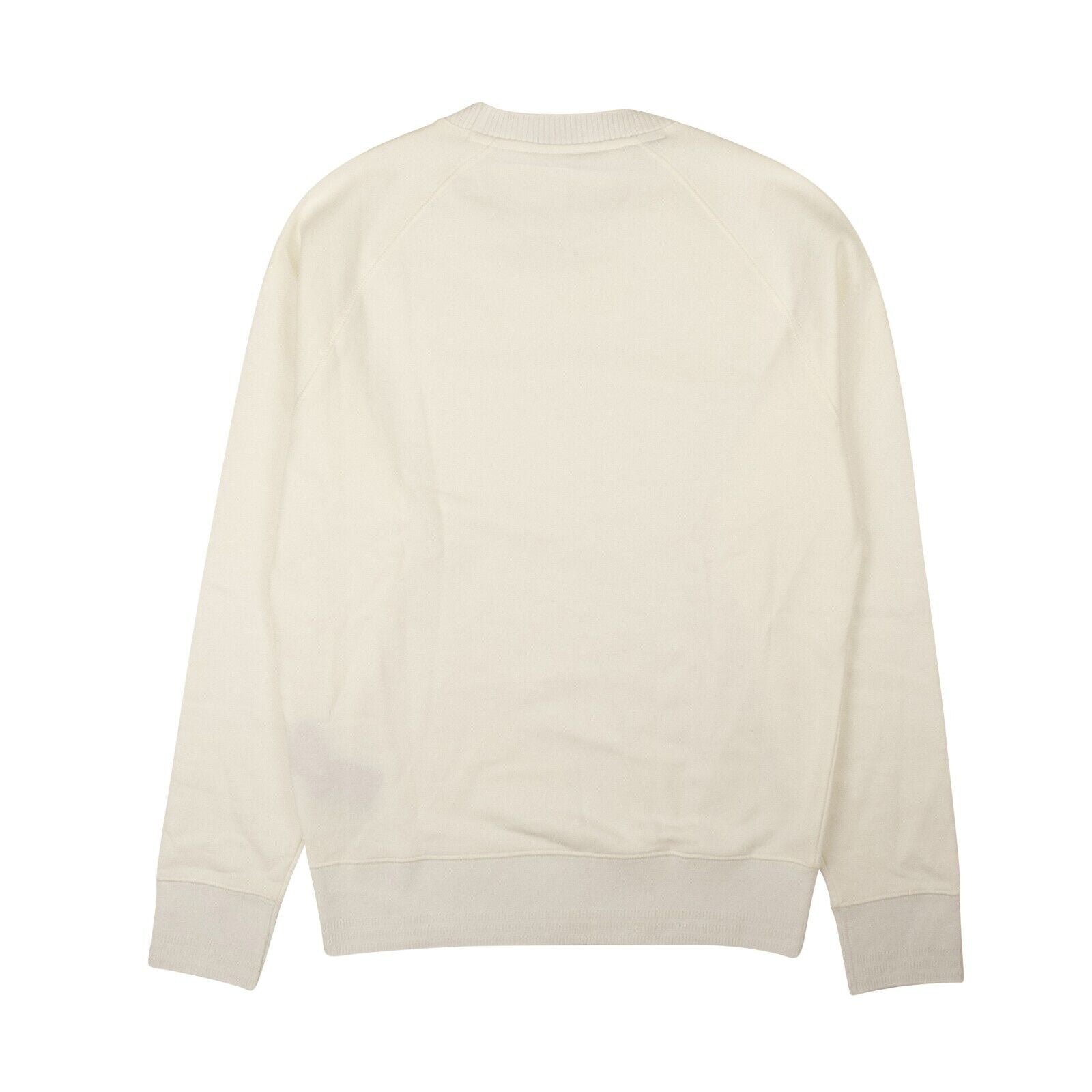 Weißer gerippter Basic-Pullover mit Rundhalsausschnitt