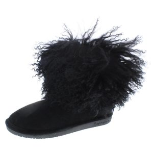 Boo halbhohe Winter- und Schneestiefel aus Veloursleder mit Lammhaar-Futter und Manschette