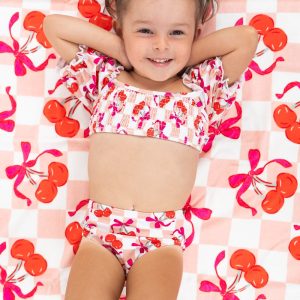 Cherry Sweet Checkers Dream gesmokter schulterfreier Badeanzug