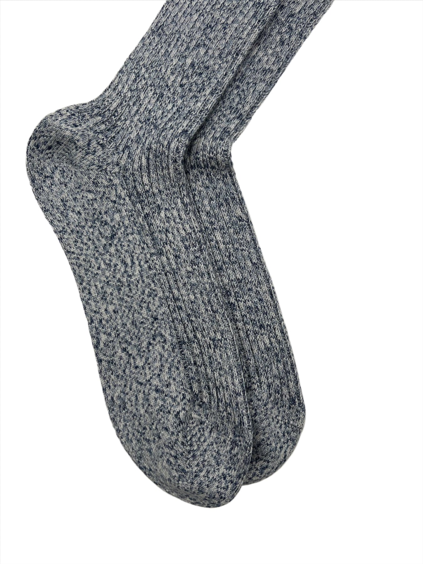 Brunello Cucinelli melierte Herren-Baumwollsocken in Blau/Weiß/Grau