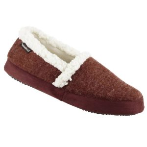 Marisol Damen-Hausschuhe aus Mikro-Veloursleder mit geschlossener Ferse – Chili – 7733859582012