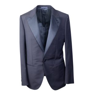 Marineblauer einreihiger Blazer aus Wollmischung