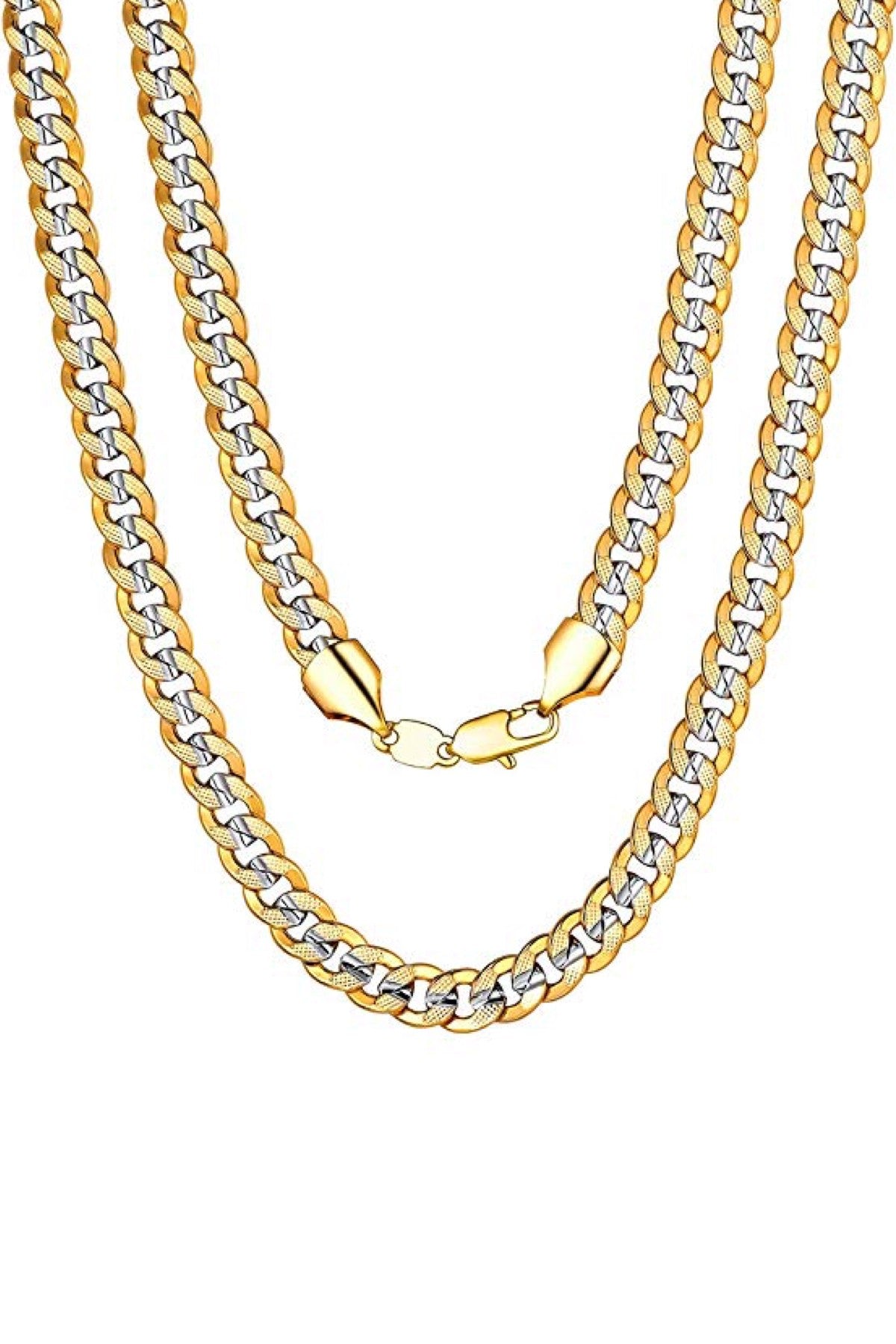 18k Halskette – zweifarbig, Silber, Gold