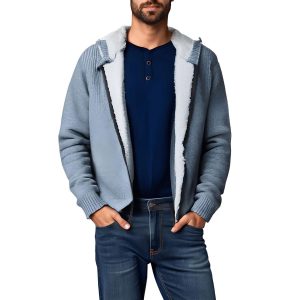 Kapuzenjacke mit Kunstfellfutter und Reißverschluss