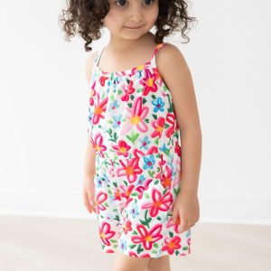 Neon Play kurzer Overall – Riemchen, Blumenmuster