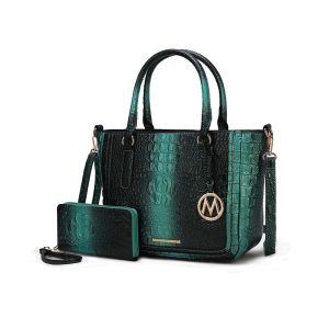 Mia K Aphelia Damen-Shopper mit Krokoprägung