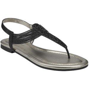 Kayte glitzernde Zehentrenner-Sandalen mit Schmucksteinbesatz