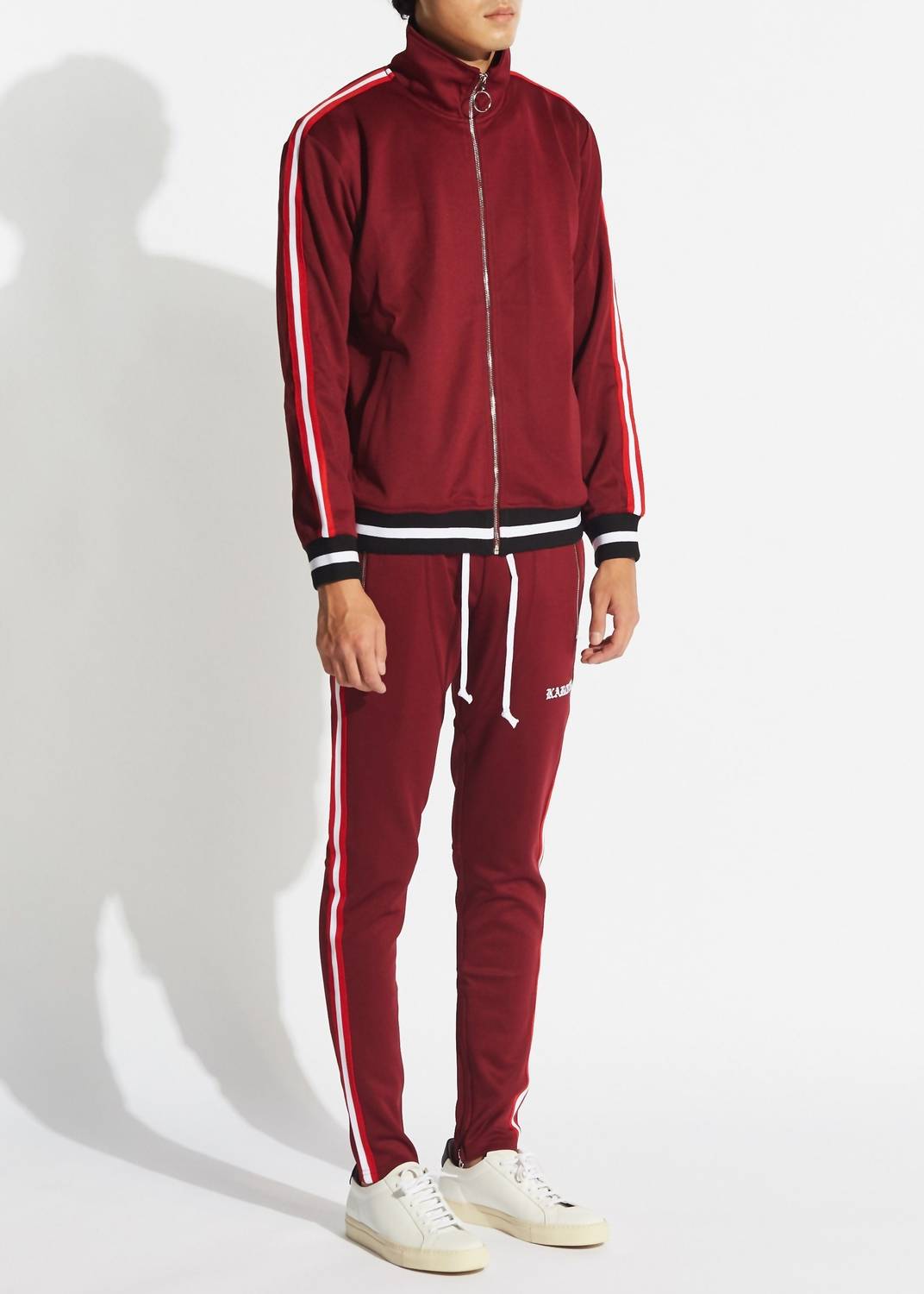 Herren-Set aus Jacke mit Reißverschluss und Jogginghose – Burgunderrot – 7733768093756