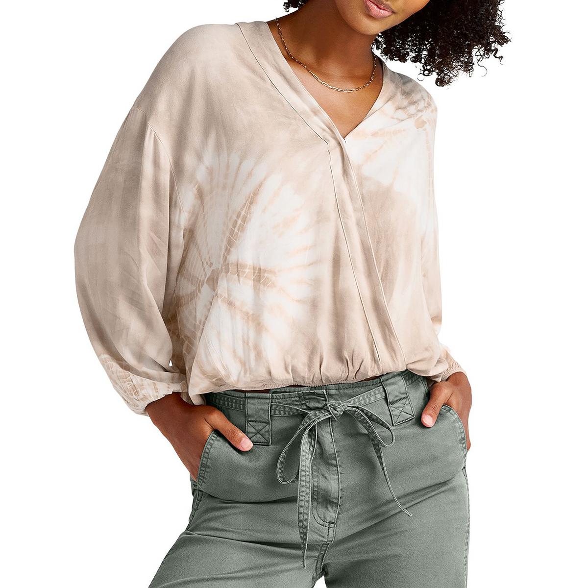 Gustavia Bluse mit Batikmuster und überkreuztem Ausschnitt