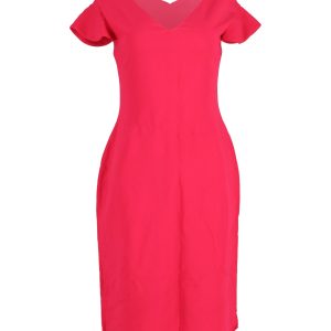 Antonio Berardi Etuikleid mit V-Ausschnitt aus rosa Polyester