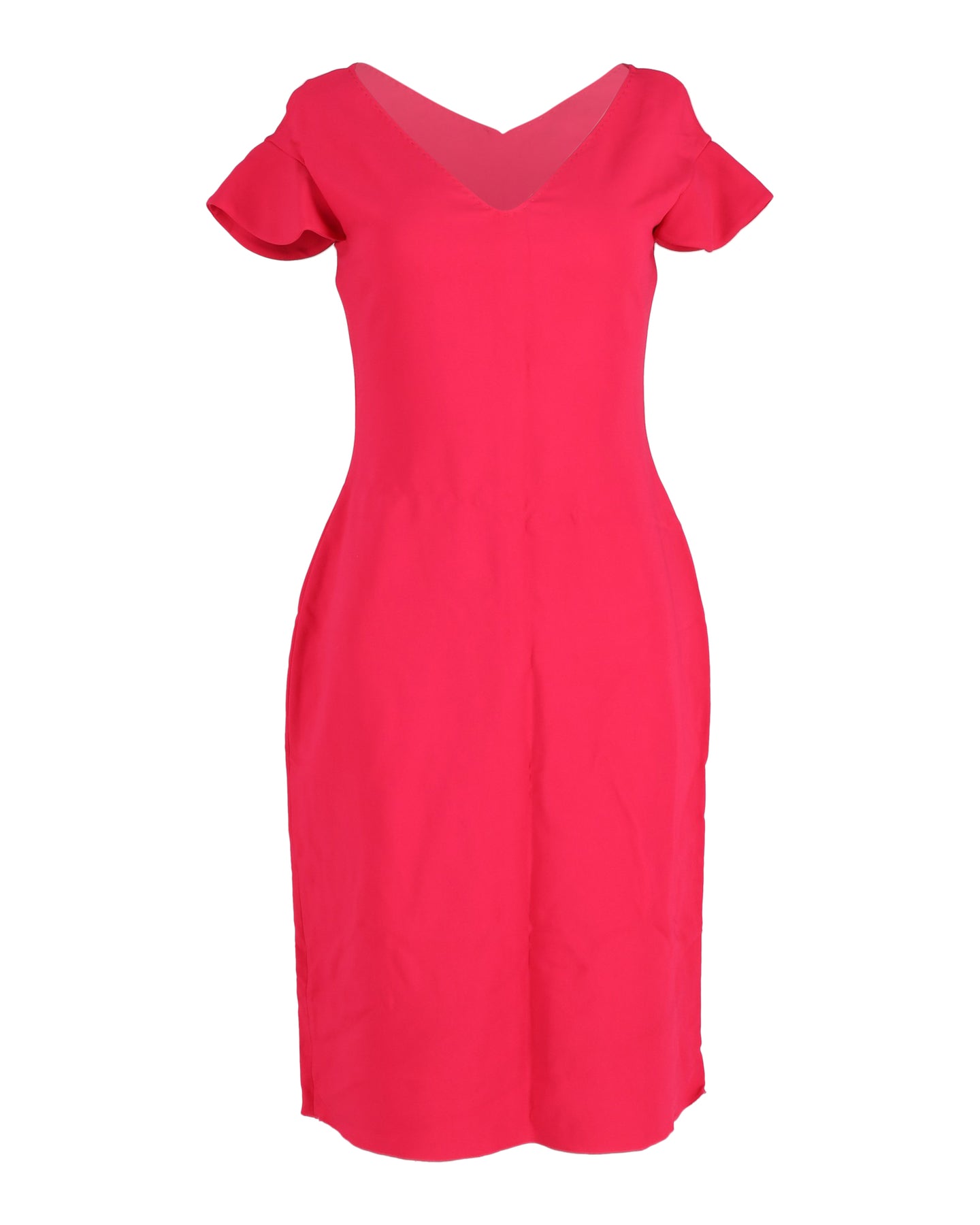 Antonio Berardi Etuikleid mit V-Ausschnitt aus rosa Polyester