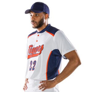 League Outfitters Custom Elite sublimiertes Trikot mit zwei Knöpfen