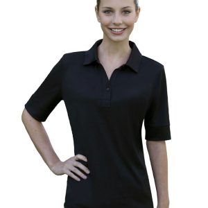 IZOD unifarbenes Damen-Poloshirt aus Jersey