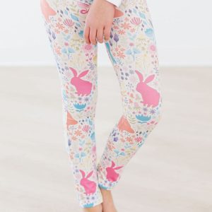 Bunnies Leggings – Blumenmuster, Pastellfarben