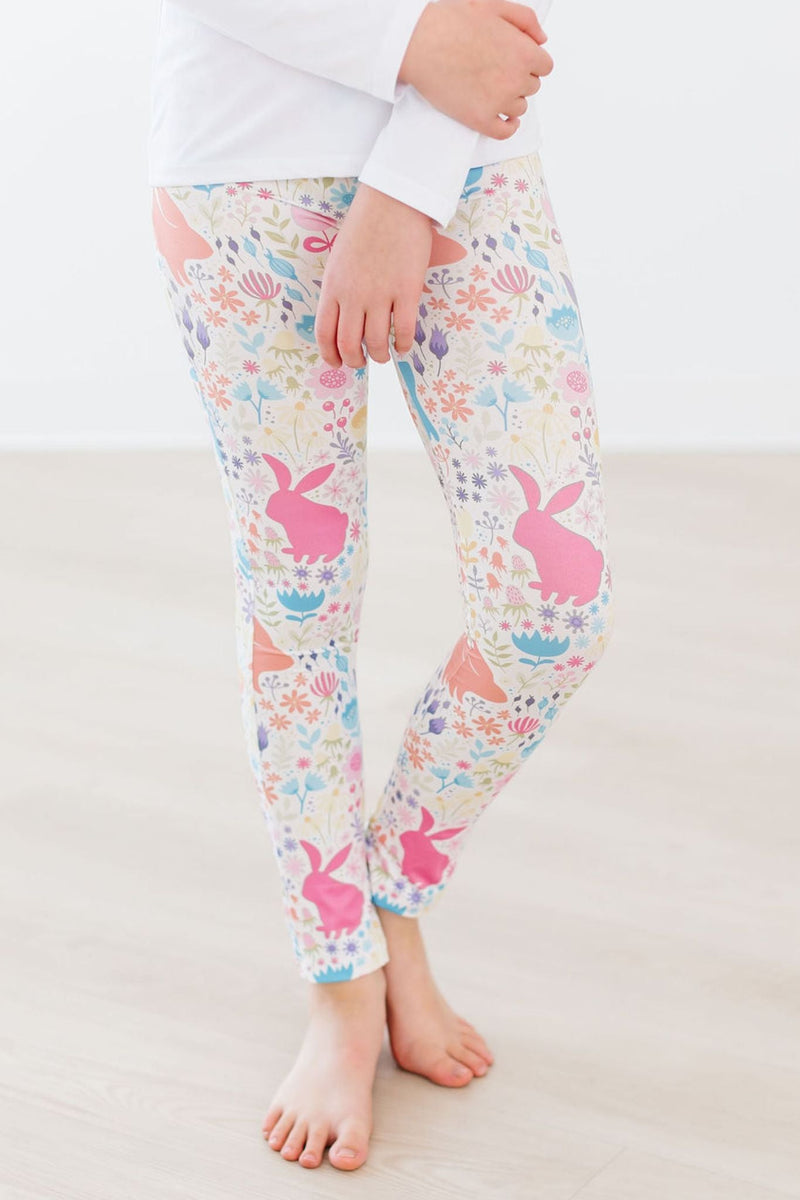 Bunnies Leggings – Blumenmuster, Pastellfarben