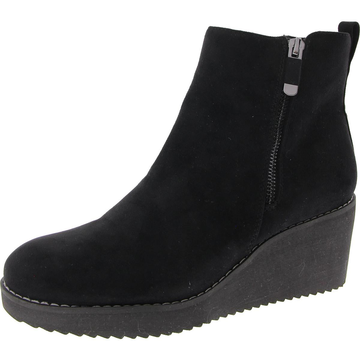 Sayylor Stiefel – Velourslederimitat, zum Hineinschlüpfen, Keilabsatz
