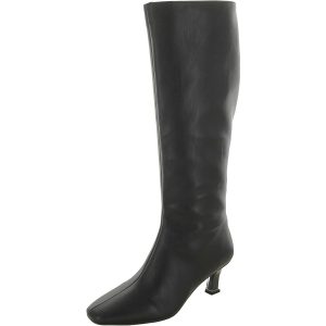 The Zaharrah kniehohe Stiefel – Kunstleder, eckige Zehenpartie