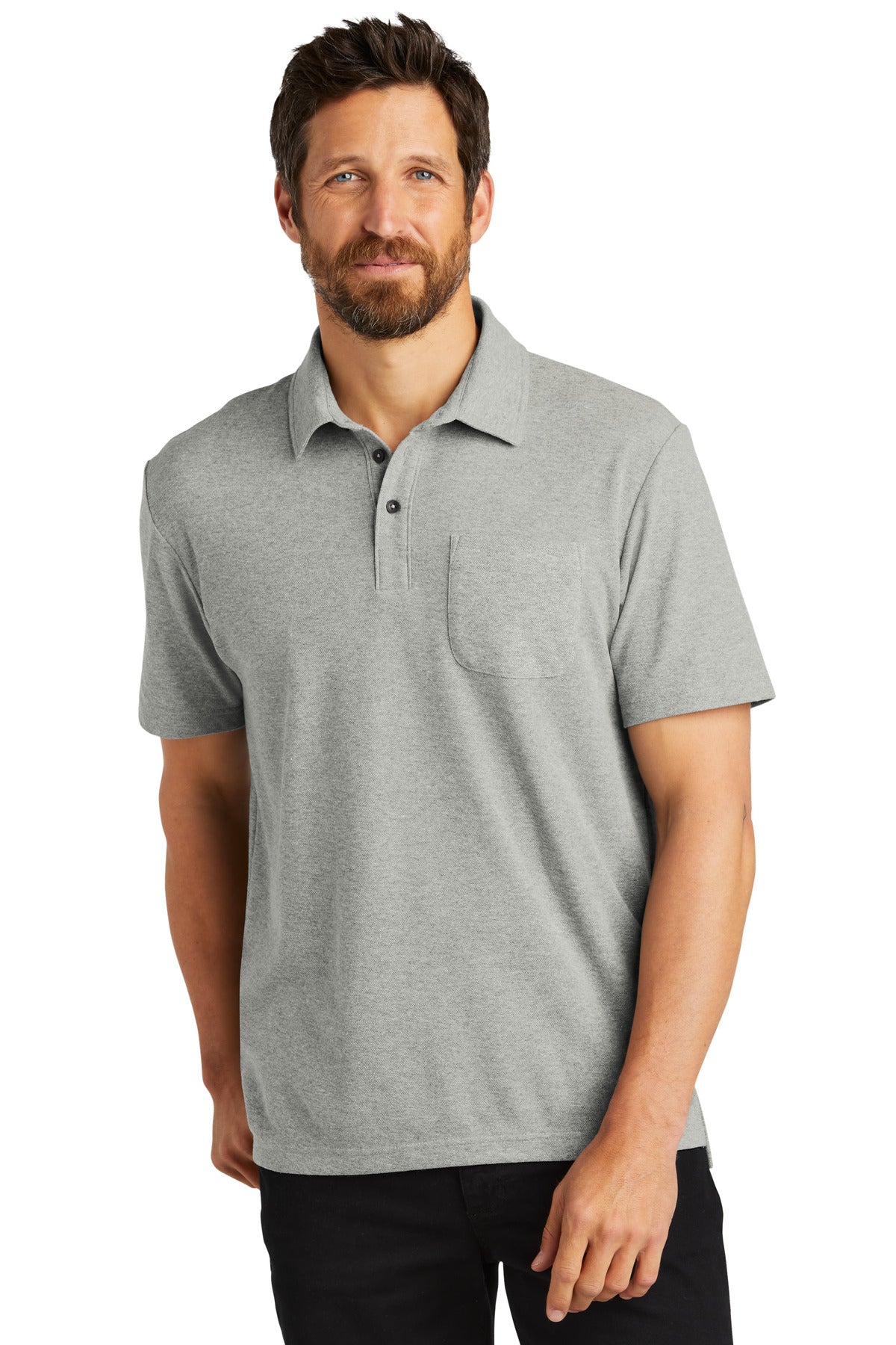 Port Authority C-Free Poloshirt – Baumwollmischung, Taschen, Piqué, Herren