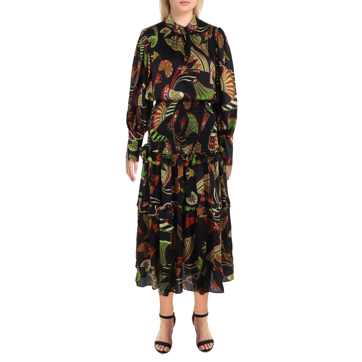 Maxikleid – bedruckt, Rüschen
