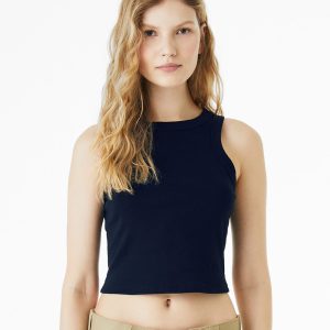 BELLA + CANVAS – Damen-Tanktop aus Feinripp mit Ringerrücken – BC1019