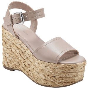 Burian Plateau-Sandalen aus Kunstleder mit Keilabsatz
