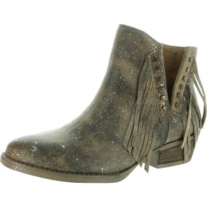 Lederstiefeletten mit Fransen