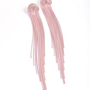 Roségoldfarbene Wasserfall-Kettenohrringe