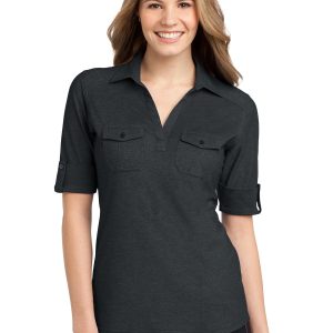 Port Authority Oxford Double L557 Poloshirt – Taschen, Damen, Piqué