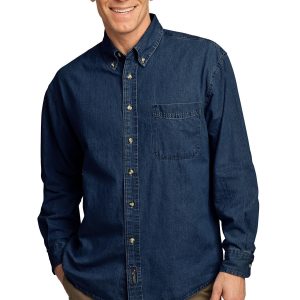 Port & Company Value Herren-Denimhemd mit langen Ärmeln