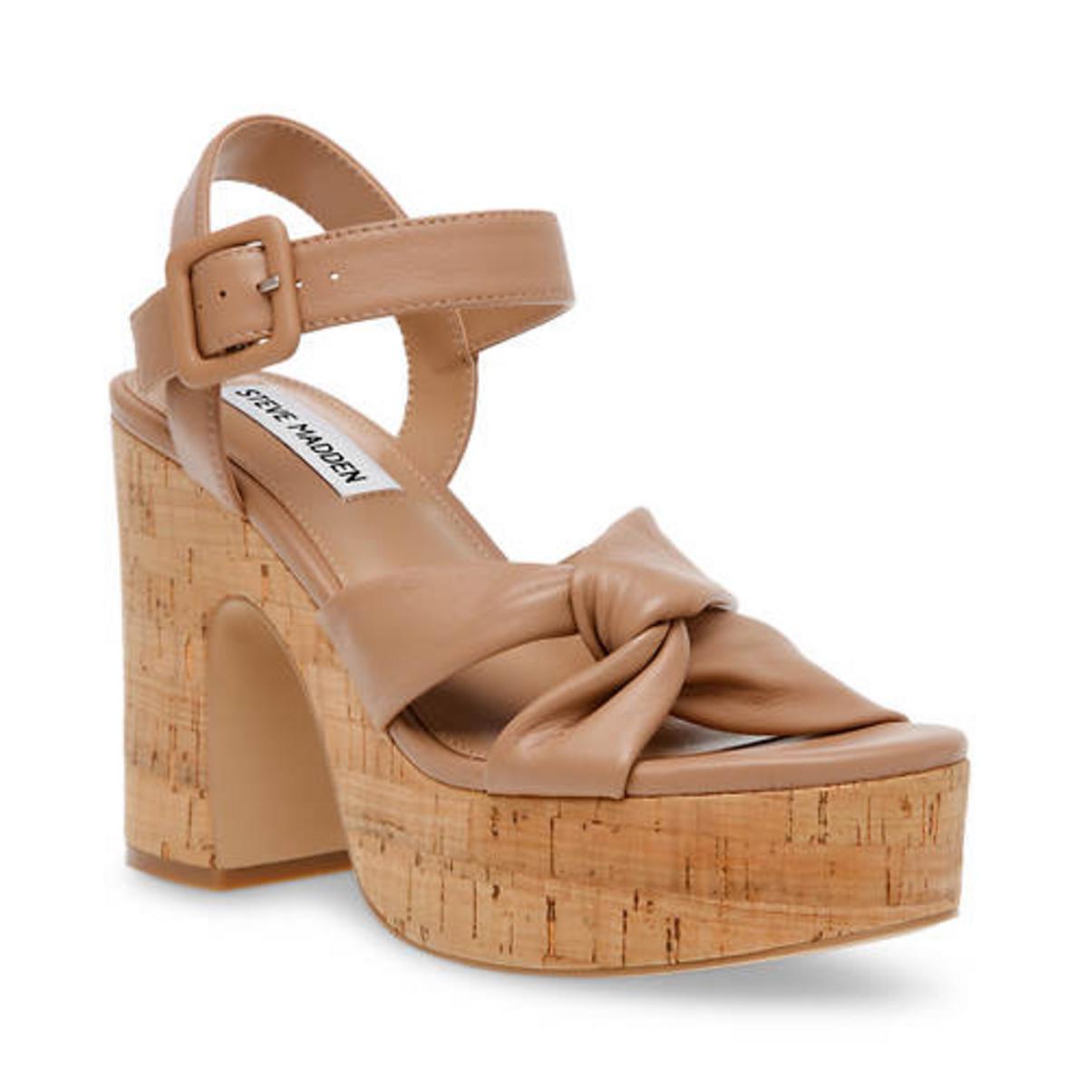 Cacy Ledersandalen mit Knöchelriemchen und Plateau