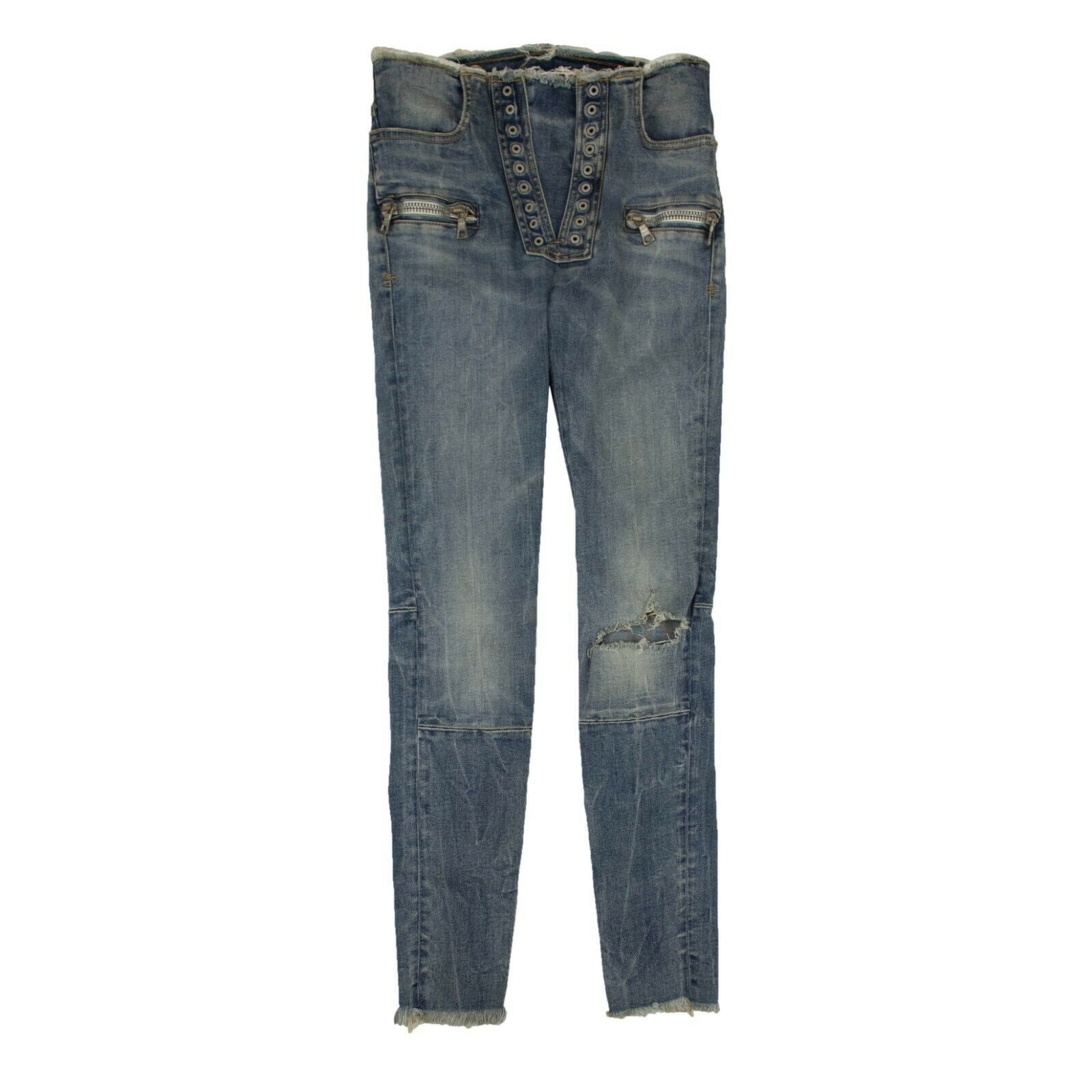 Unravel Project Skinny-Jeans mit Schnürung in Denim