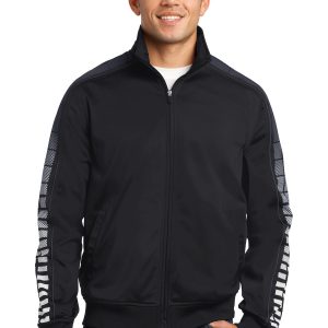 Sport-Tek Dot Track JST93 Jacke – Sublimationsdruck, Trikotstoff, Herren