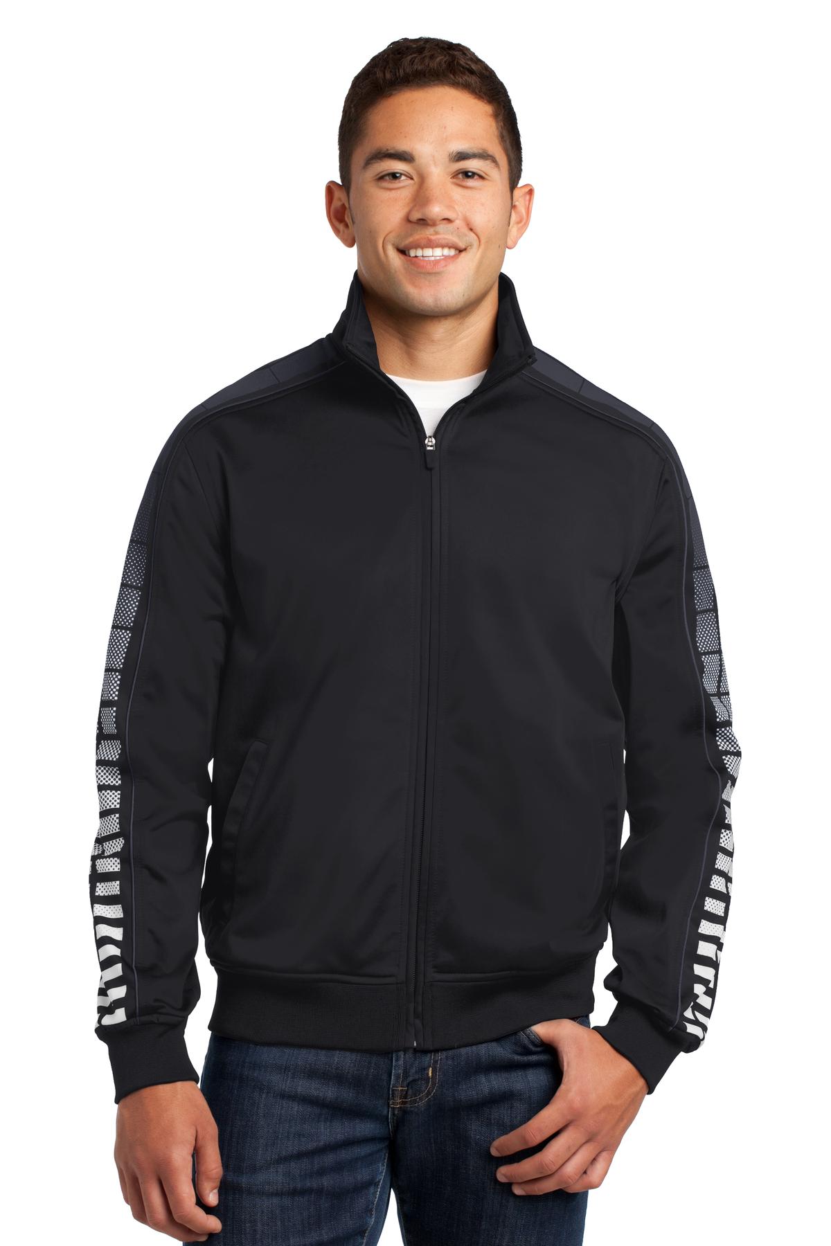 Sport-Tek Dot Track JST93 Jacke – Sublimationsdruck, Trikotstoff, Herren
