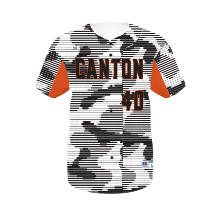 Russell Freestyle Baseballtrikot mit imitierter durchgehender Knopfleiste und Sublimationsdruck