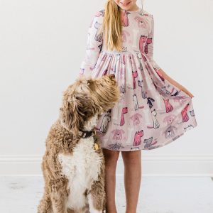 Puppy Party Kleid mit schwingendem Rock – Taschen