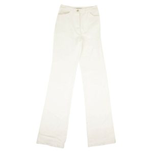 Straight Jeans – mittlerer Bund, Denim, Weiß