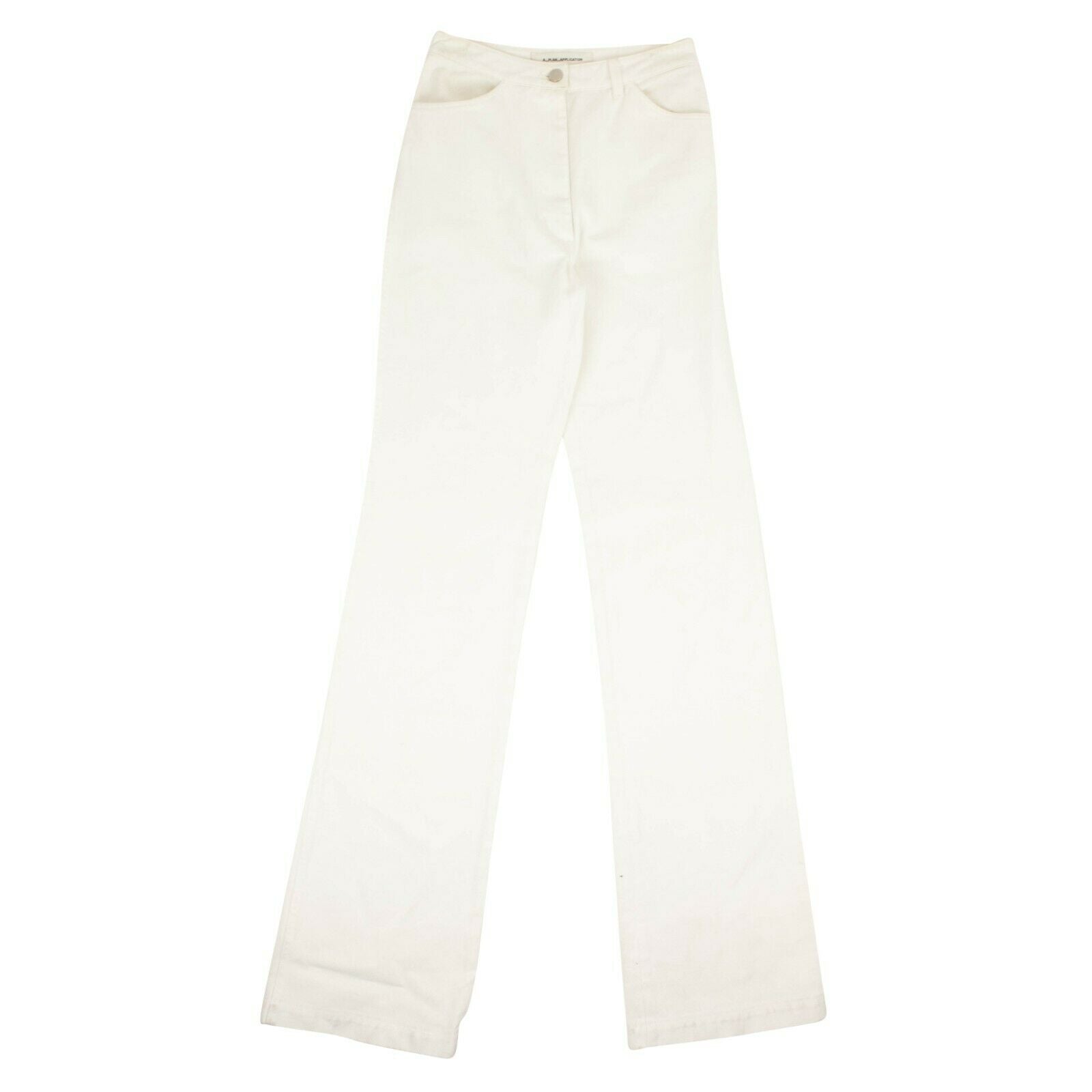 Straight Jeans – mittlerer Bund, Denim, Weiß