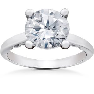 Gabriella Verlobungsring mit zertifiziertem, im Labor gezüchtetem Diamanten, 2 ct, 14 K Weißgold
