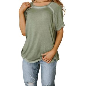 7732478509116 T-Shirt – Mineral-Waschung, Olivgrün