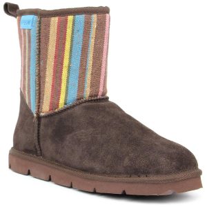 Winterstiefel aus Veloursleder mit Kunstfell
